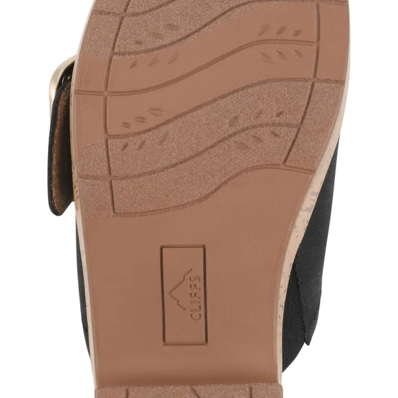 Cliffs by White Mountain Women's Black Nubuck Summer Comfy Slide Sandals - Picture 10 of 16
